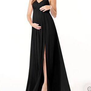 Azazie Black Maxi Maternity Dress